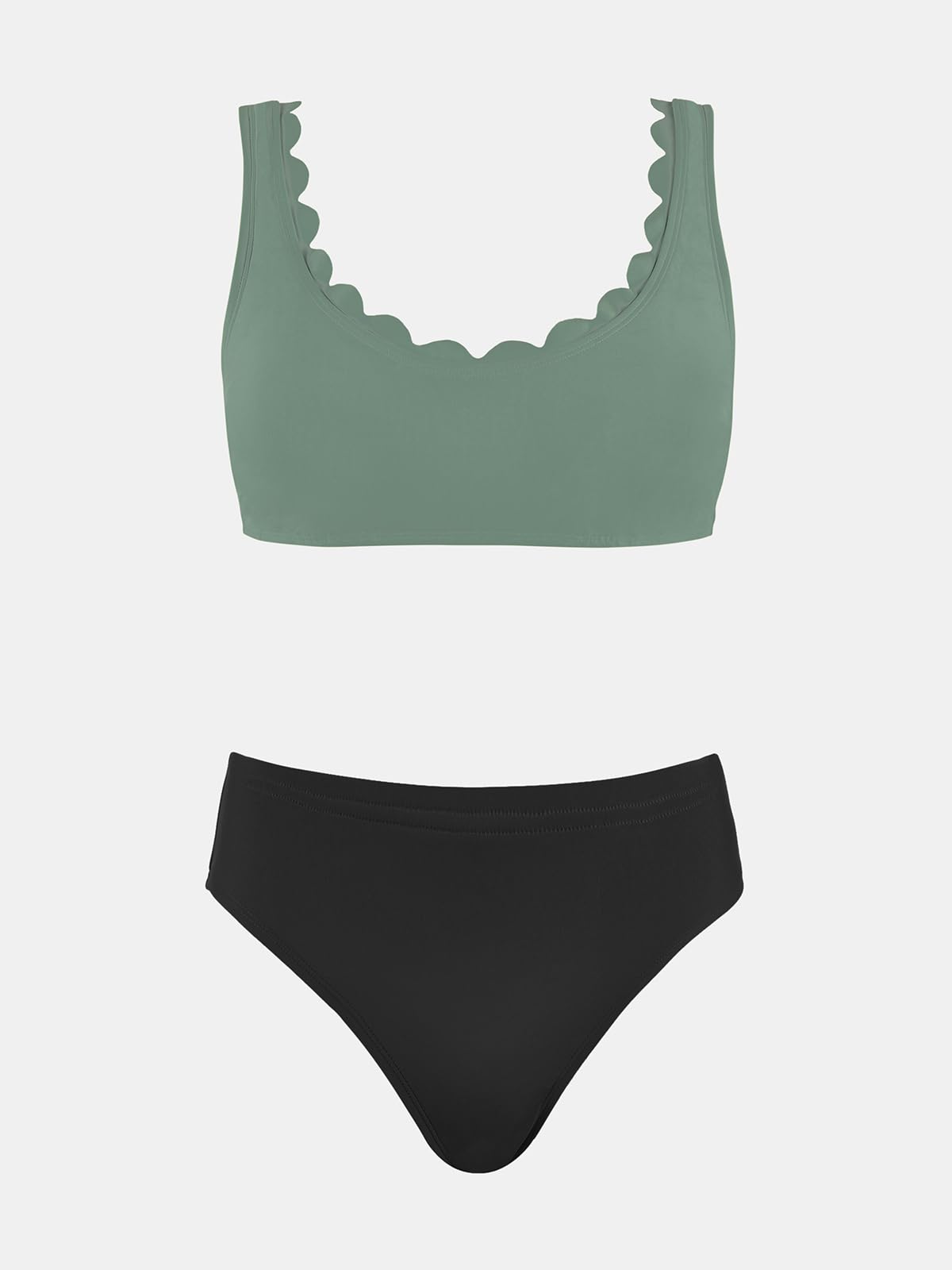 CUPSHE Costume da bagno premaman da donna, con scollo a U, bordo ondulato, a vita bassa, costume da bagno intero
