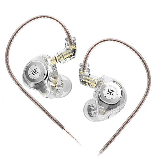 keephifi KZ EDX Pro in Ear Monitor Headphones KZ IEM Earphones Dual DD HiFi Stereo Sound Stage Earphones Wired Noise Cancelling Gaming Earbuds for Musicians Singer Audiophiles (White, No Mic)