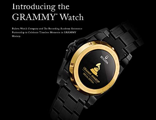 Bulova Grammy Quartz Mens Watch, Stainless Steel , Black (Model: 98B295) #TOP5