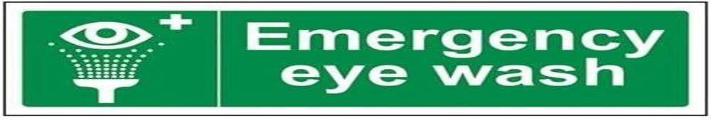 V Safety Emergency Eye Wash Sign - 300mm x 100mm - 1mm Rigid Plastic