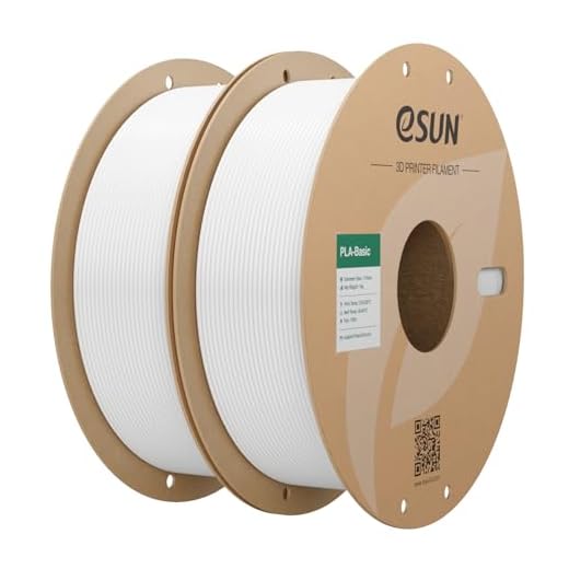 eSUN PLA Basic Filament 1.75mm, 3D Printer Filament High Speed PLA for Fast Printing, 1KG per Spool, 2 Spools High Speed 3D Printing Filament, Cold White