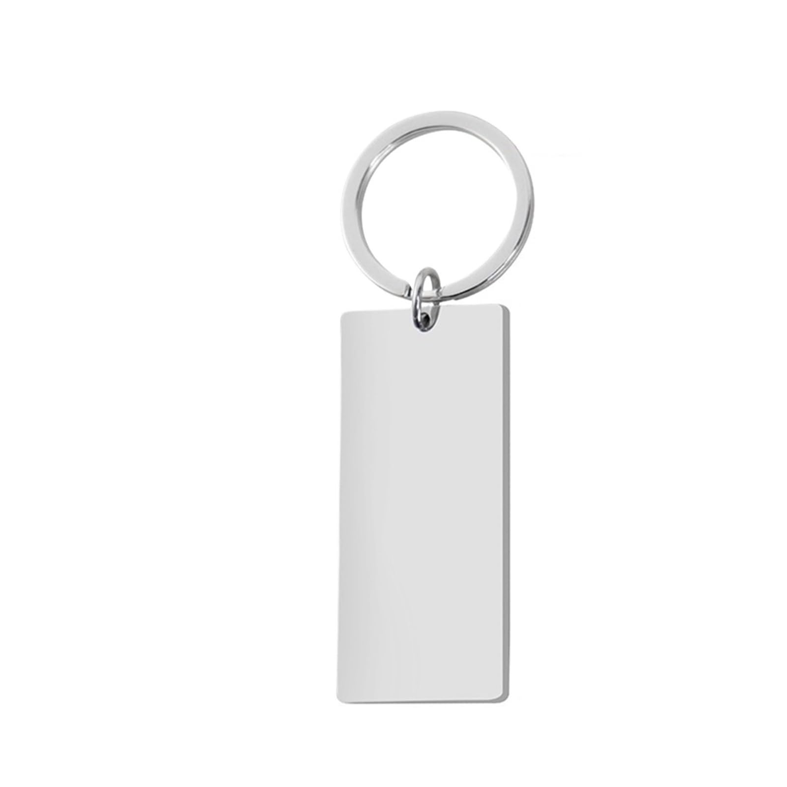 10 llaveros rectangulares de acero inoxidable pulido con espejo for personalizar tu nombre coche Para Hombres