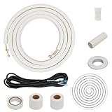 Air Jade 16 Ft. Mini Split Line Set, 1/4 & 3/8 inch O.D. & 3/8" PE Thickened Insulated Coil Copper P