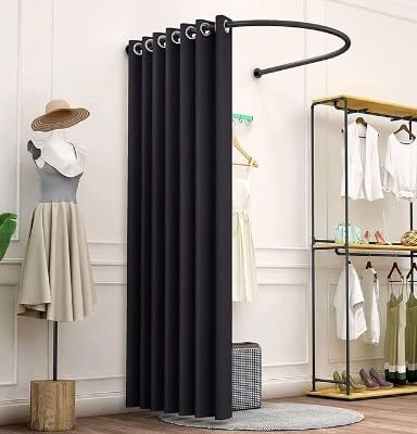 BENTFL U-Shape Fitting Room for Boutiques, Portable Clothing Store Changing Room, Privacy Screen Partition Protection Dressing Room with Shading