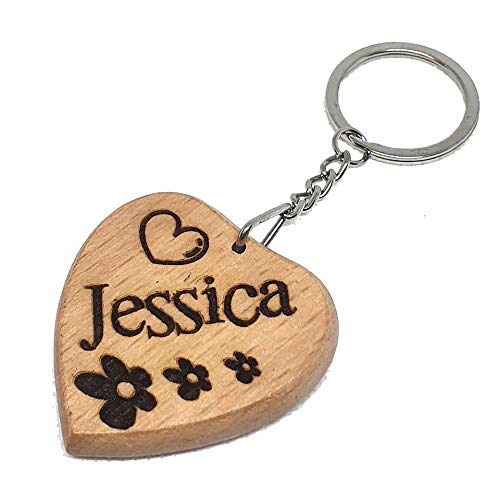 Jessica Personalised Engraved Wooden Keyring