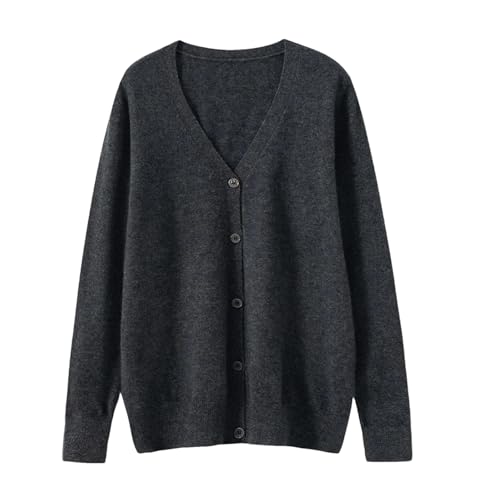 Men's Winter V-Neck Wool Cardigan Casual Long Sleeve Cashmere Sweater Merino Knitwear