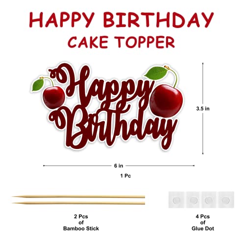 Seyal® Cherry Happy Birthday Cake Topper #TOP1