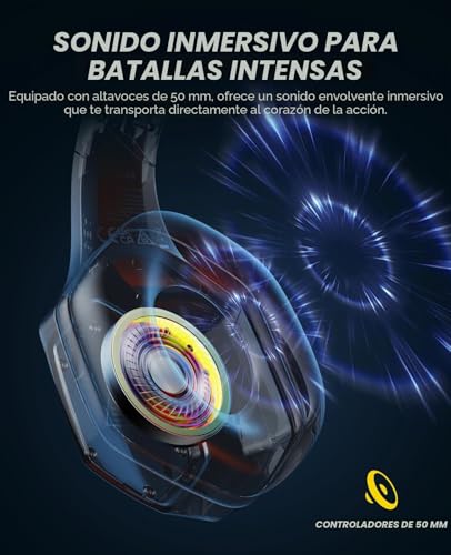 Auriculares Gaming Inalámbricos 2.4GHz EKSA E1000BT con Micrófono ENC y Bluetooth 2