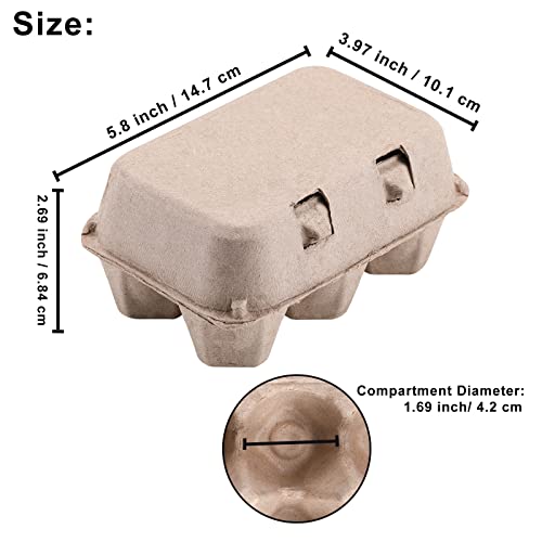 Image of Half Dozen Vintage Egg Cartons 50 Pack, Blank Natural Pulp Egg Cartons 6 Count for Chicken Eggs Reusable, Storage Tray Strong for Holds Up to Six 6 Huevo Carton Cardboard Paper Holder Container