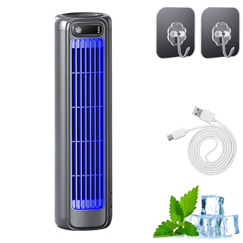 Festberg Cooling Ace Klimaanlage Briza Ac klimaanlage Portable Air Conditioner Cooling Fan Bladeless Turmventilator mit 3 Geschwindigkeiten für Schlafzimmer Küche & Büro (Grau)