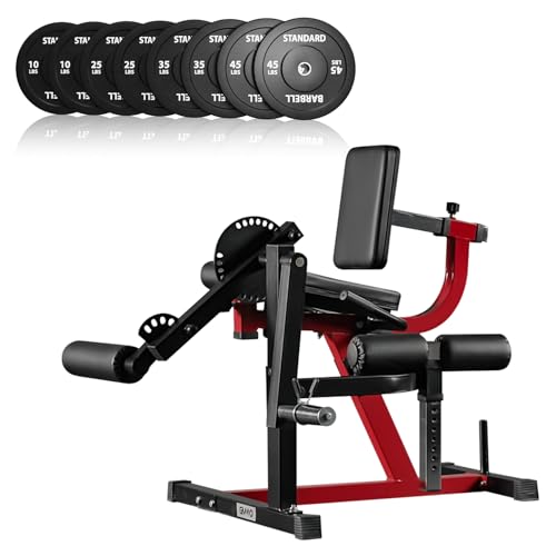 Image of GMWD Leg Extension and Curl Machine, Lower Body Special Leg Machine, Adjustable Leg Exercise Bench with Plate Loaded, Leg Rotary Extension for Thigh, Home Gym Weight Machine