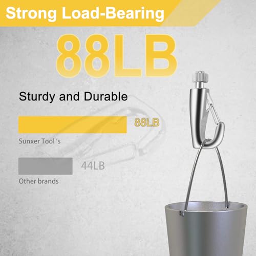 Image of 2PCS Adjustable Hooks,Sunxer Tool Gallery Picture Hanging System Fits 1mm-1.5 mm Wire Rope for Hanging Picture Photograph Mirror Artwork