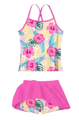 Image of Girls Tankini Swimsuit Two Piece Bathing Suit with Adjustable Strap 3-13 Years