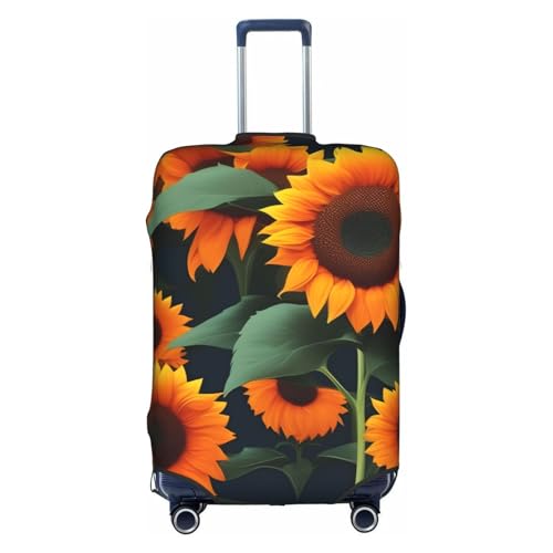 Housse de valise élastique tournesol blanc M pour bagage de 56 à 61 cm