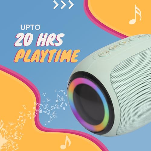Image of Krisons Spark Glow Bluetooth Speaker 10W Multi-Media Bluetooth Party Speaker with RGB Lights, USB, SD Card and Handsfree Calling - Blue