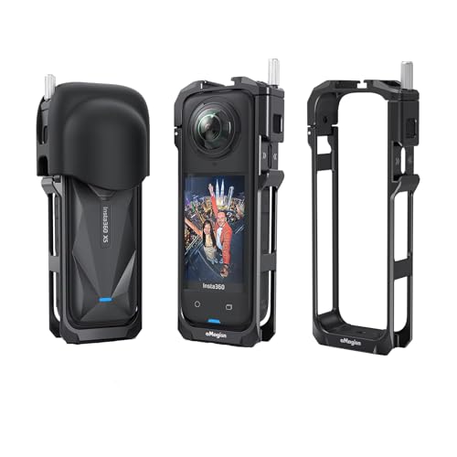 Image of Premium Aluminum Frame Mount Cage for Insta360 One X5 Action Camera Accessories with Lens Protective Cap (Metal Frame case for ONE X5 Camera)