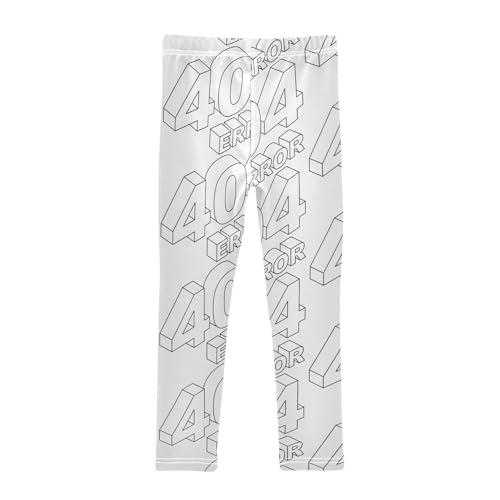 ZZKKO Girls Leggings 404 Error Pattern Toddler Girls Clothes Leggings for Girls Toddler Girls Leggings 3-4T2