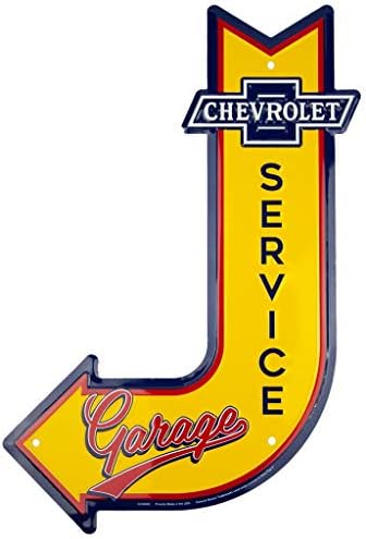 HangTime Chevrolet Service Garage Sign, Vintage Chevy Metal Automotive Wall Art Decor, 11.5 in. x 17.5 in, Man Cave Stuff for Men