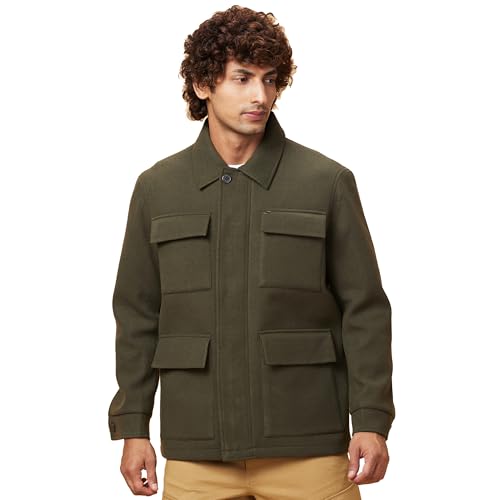 Image of Being Human Olive Regular Fit Men's Jacket Clothing