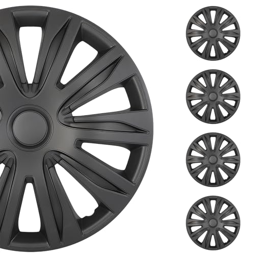 SCITOO 4-Pack Black Matte Wheel Hubcap Fit 17 Inch Tire & Wheels for All Models