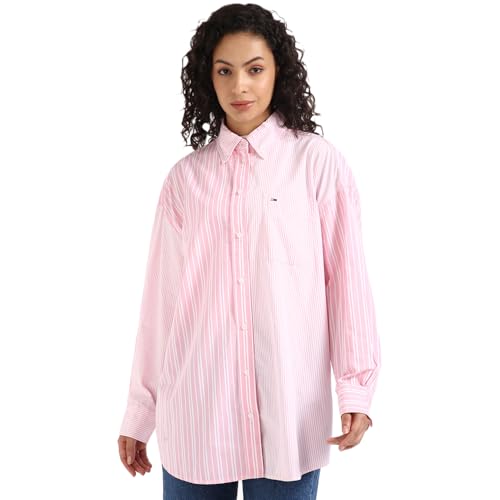 Image of Tommy Hilfiger Striped Relaxed Fit Cotton Shirt