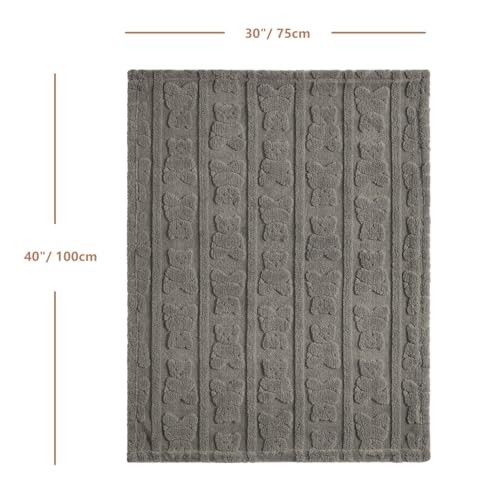 Image of CREVENT 30 inchX40 inch Cozy Soft Warm Sherpa Baby Blanket for Girls Boys, Newborn Essentials for Infant, Baby Shower Receiving Gift - Tan Bear 75X100cm