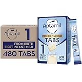 Aptamil 1 First Baby Milk Formula Pre-Measured Tabs, From Birth, 120 Tabs (Pack Of 4) - 1 Tab = 1 Scoop (23g)