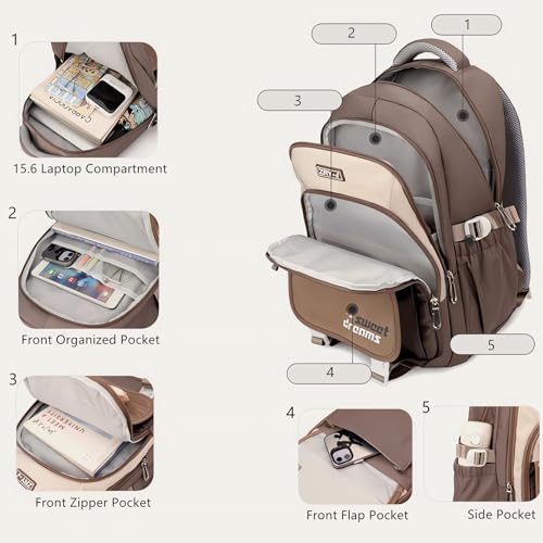 middle high school backpack for teen girls cute bookbag college student laptop backpack large capacity stylish travel daypack3