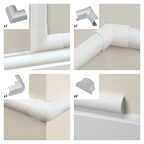 Image of D-Line Cable Raceway Accessories | Join Multiple Channels of D-Line Cord Covers | Coupler and Connector Multipack (Maxi (Large), Grey)