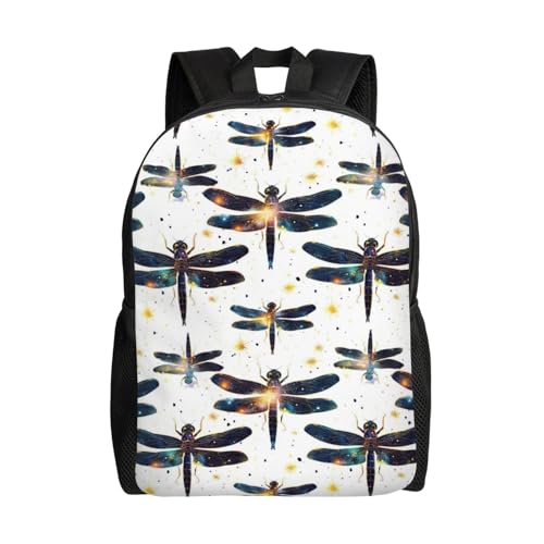 16in Lightweight Travel Backpack Dragonfly Stars Sparkle Casual Daypack for Outdoor Enthusiasts, Business Men & Women, Travel Ready Design