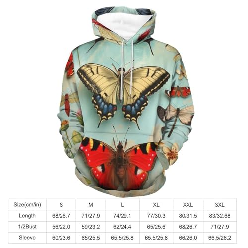 Sweat à capuche papillon contre le froid pull confortable S