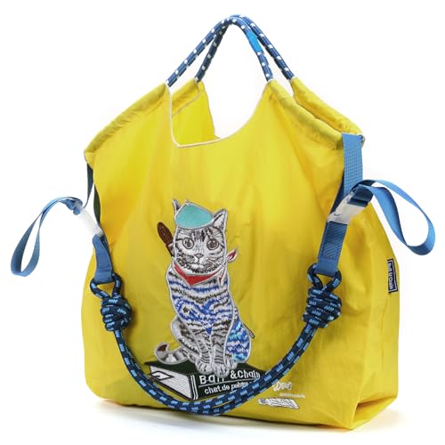 Image of Ball&Chain Nylon Tote - Personalized Birthday Gift for Women, Custom Crossbody Shoulder Style(YELLOW, Large)
