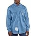 Carhartt Mens Flame Resistant Lightweight Twill (Big & Tall) Button Down Shirts, Medium Blue, X-Large Tall US