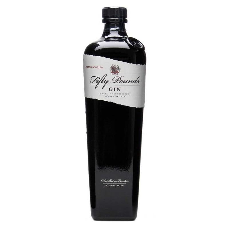 Fifty Pounds Ginebra 43.5% Vol. – Ginebra Premium Inglesa Artesanal con Botánicos Clásicos, Ideal para Gin Tonic Elegante y Cócteles Refinados