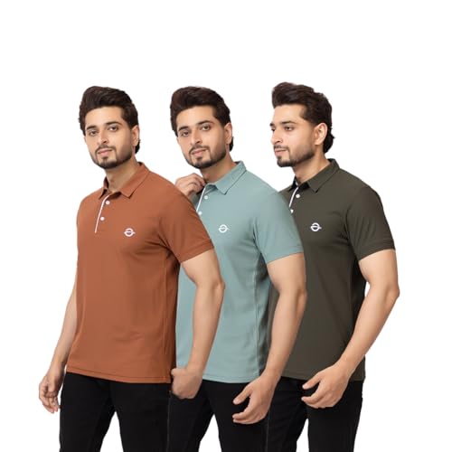 Image of OSCILLATE Summer Casual Wear Polycotton Polo Tshirt || Collared Neck Half Sleeve Solid T-Shirt for Men