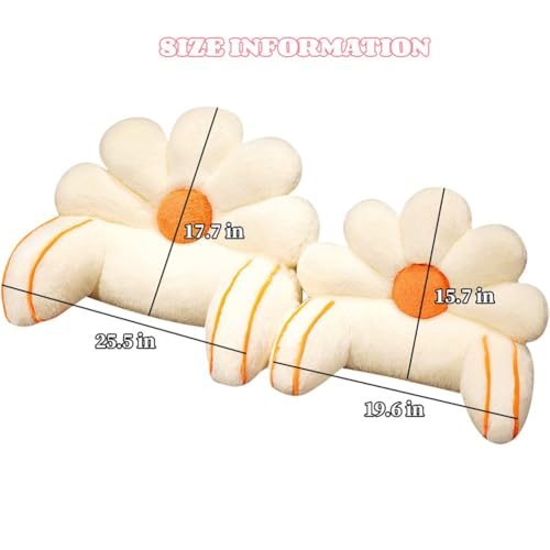 Almohada de lectura con soporte para los brazos, respaldo de piel sintética para cama, ideal para descansar, ver la televisión y jugar, funda lavable, bonita forma de flor