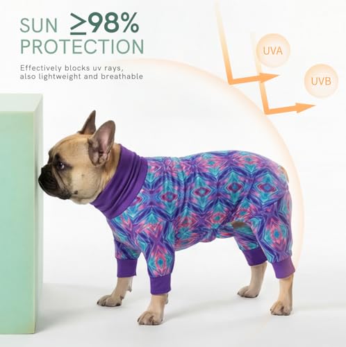 Image of Dog Anxiety Relief Pajamas, Dog Sun Protection UV Shirt for Medium Small Large Dogs, Breathable UPF 50+ Pet Clothes for Outdoor, Travel, Beach Gear