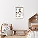 Alphabet Wall Décor for Toddlers, Kids - Colorful Alphabet Chart 16x22 inch - ABC Poster Illustrated on Linen Canvas - Teak Wooden Poster Hanger - Cute Learning Posters for Preschool Classroom