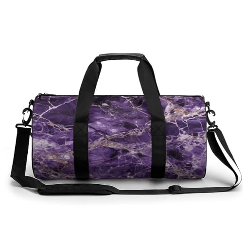 Sac de sport imprimé violet marbre élégant pour vos escapades de week-end