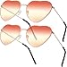 Produktbild 2 Paare Hippy Brille Herz Geformt Sonnenbrille for Hippie Verrücktes Kleid Zubehörteil, Rose Gold Rahmen (Gradient Rot und Gelb Linse)