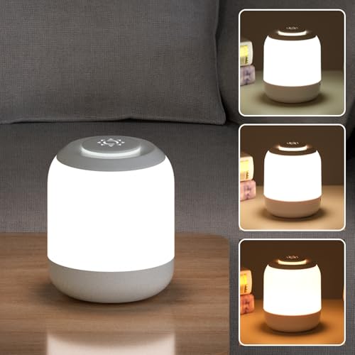 LUTW Veilleuse LED, Lampe de Chevet LED Tactile USB, Lampe Veilleuse Rechargeable, 3 Modes Dimmable Veilleuse de Nuit 3000K-6500K pour Chambre Camping Salon,...