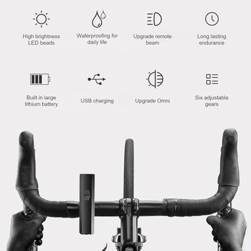 Phare de vélo rechargeable USB avec 3 modes d'éclairage pour le cyclisme - 5
