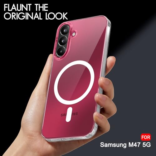 Image of TheGiftKart Ultra-Hybrid Back Case Cover for Samsung Galaxy M47 5G Compatible with MagSafe | Hard Crystal Clear Back | Shockproof Bumper Cover Case for Samsung Galaxy M47 5G (PC & TPU, Transparent)