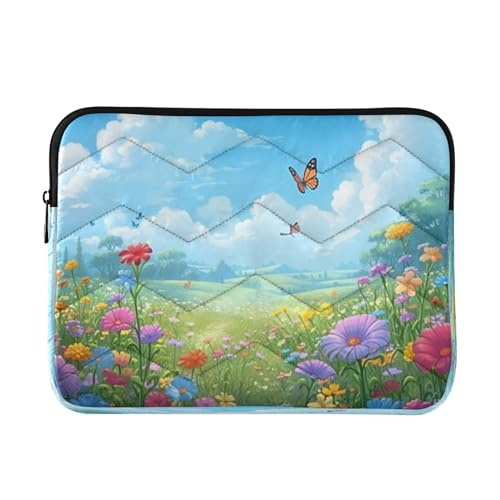 Funda para portátil de 13-14 pulgadas con flores paisaje primavera miniatura 1