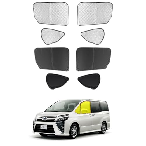 ヴォクシー80系 サンシェード 車 フロントドア窓サンシェード 断熱 遮光シェード 車窓日よけ サイドバイザー 車中泊グッズ VOXY 80系 専用 吸盤不要 取付簡単 日除け アウトドア 露天駐車 遮光仕様 フロントドア窓【4Pセット】 SN017-00