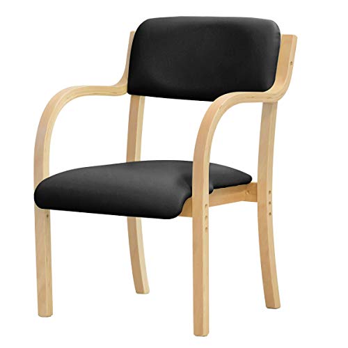 ottostyle.jp ダイニングチェア 介護椅子 【ナチュラル×ブラック】 肘付き スタッキング可能