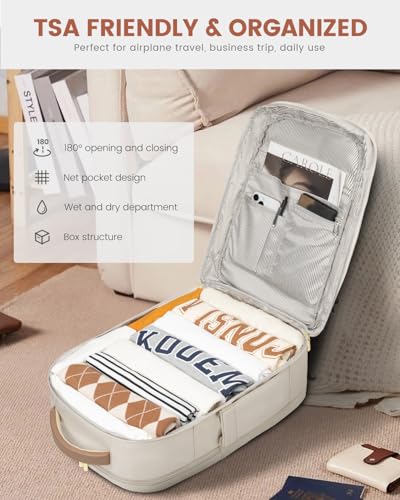 Image of LOVEVOOK 50L Large Travel Backpack for Women Flight Approved, Carry on Backpack for Airplanes, Personal Item Travel Bag, Waterproof 18 Inch Laptop Backpack, Business Weekender Overnight Daypack, 4Pcs