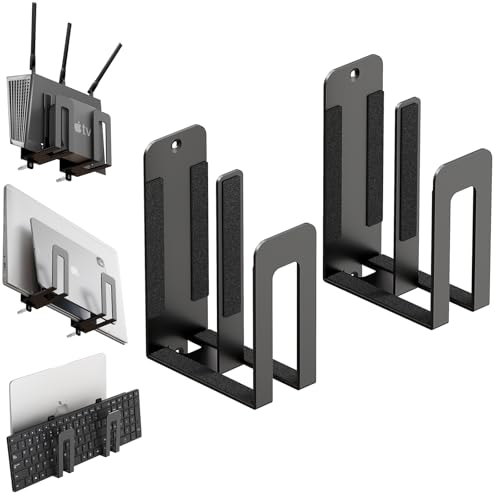 sciuU Support Mural pour Ordinateur Portable - Support Universel Dual‑Layer pour 2 Appareils ≤ 38 mm - Étagère Murale en Métal Universelle pour...