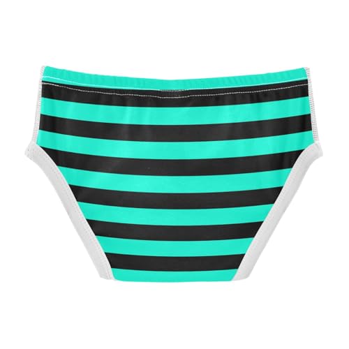 Black Turquoise Stripe Toddler Boy's Underwear 2T2
