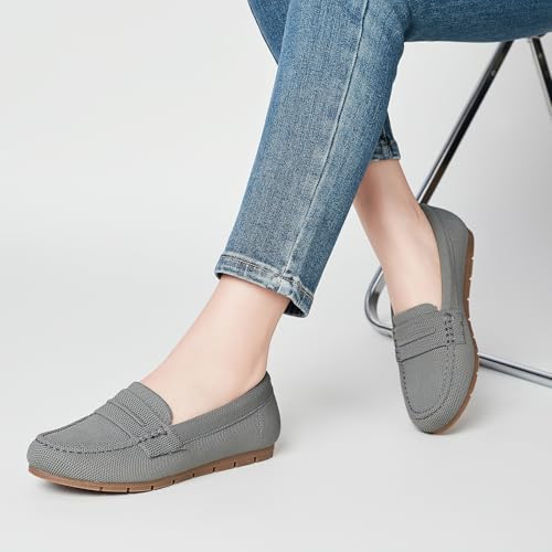 Image of Cvistpieo Loafers for Women Comfortable Dressy Casual Work Flats Lightweight & Breathable Slip On Walking Shoes Knit